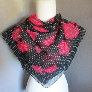 Semi sheer red roses scarf